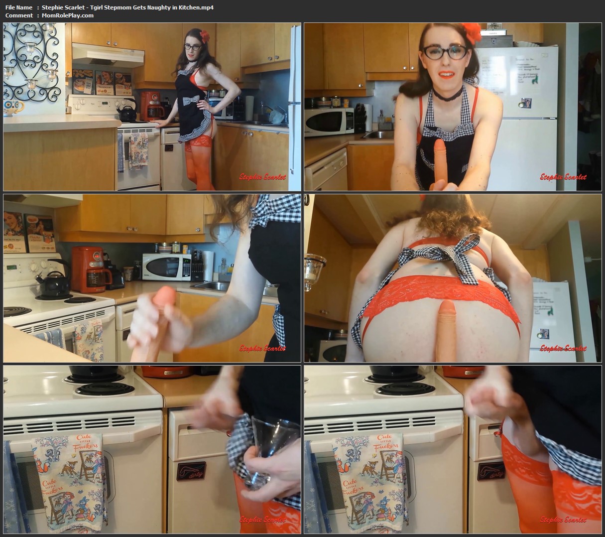 Stephie Scarlet - Tgirl Stepmom Gets Naughty in Kitchen